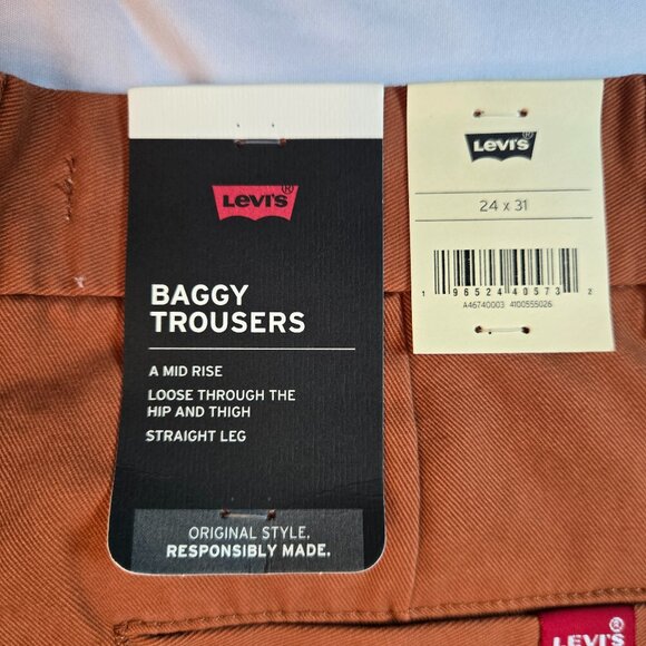LEVI'S Women's  Baggy Trousers  24X31 - Baked Clay - Picture 12 of 14